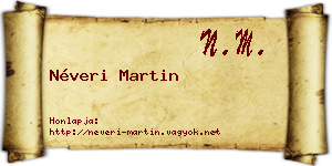 Néveri Martin névjegykártya