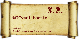 Néveri Martin névjegykártya