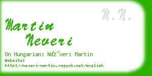 martin neveri business card